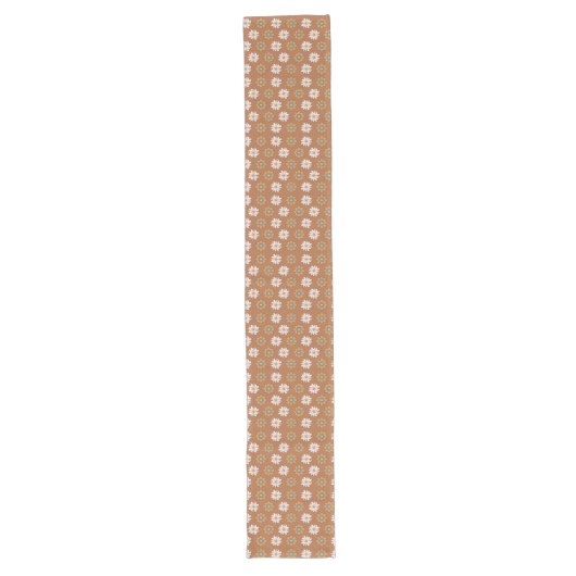 Koperen bloemenloper Pastel Boho eetstijl Lange Tafelloper (Voorkant)