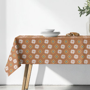 Koperen Bloemige Tafelkleed Pastel Boho Eetstijl