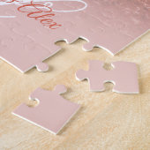 Koperen Blush Confetti Glitter Ombre Monogram Legpuzzel (Zijkant)