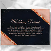 Koperen Blush Roze Marine Geometrische Details Kaa Informatiekaartje