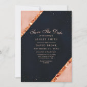 Koperen Blush Roze Marine Geometrische Save The Da Save The Date (Voorkant)