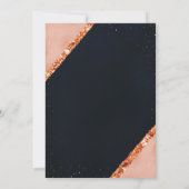 Koperen Blush Roze Navy Geometrische Save The Date (Achterkant)