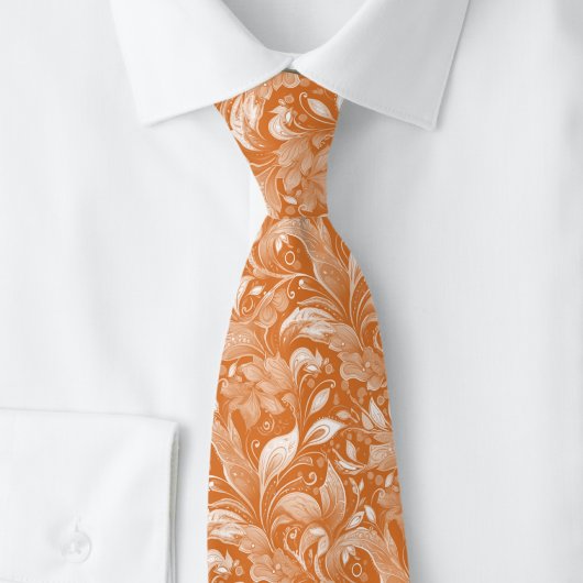Koperen Botanische Batik Stropdas