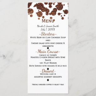 Koperen bronzen moderne glamour confetti menu