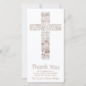 Koperen christelijk kruis Johannes 14 Condoléance Bedankkaart (Voorkant)