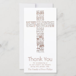 Koperen christelijk kruis Johannes 14 Condoléance Bedankkaart