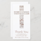 Koperen christelijk kruis Johannes 14 Condoléance Bedankkaart (Voorkant / Achterkant)