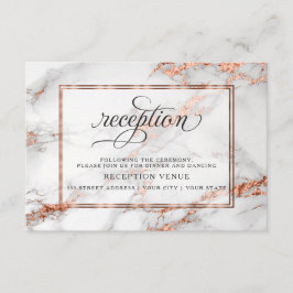 Koperen en marmeren bruiloft Elegante Elegantie Informatiekaartje