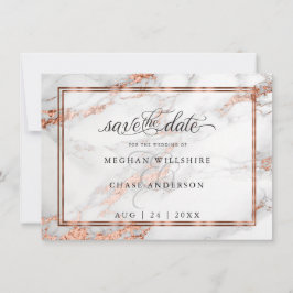 Koperen en Marmeren Huwelijk Krachtige Elegantie Save The Date