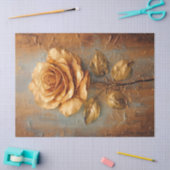  koperen Frans roos stoffig geel faux gold Tissuepapier (Craft)