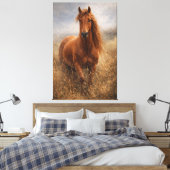 Koperen Geest | Kastanjebruine Paard | Uitgerekte  Canvas Afdruk (Insitu (Slaapkamer))