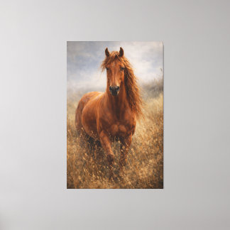 Koperen Geest | Kastanjebruine Paard | Uitgerekte Canvas Afdruk