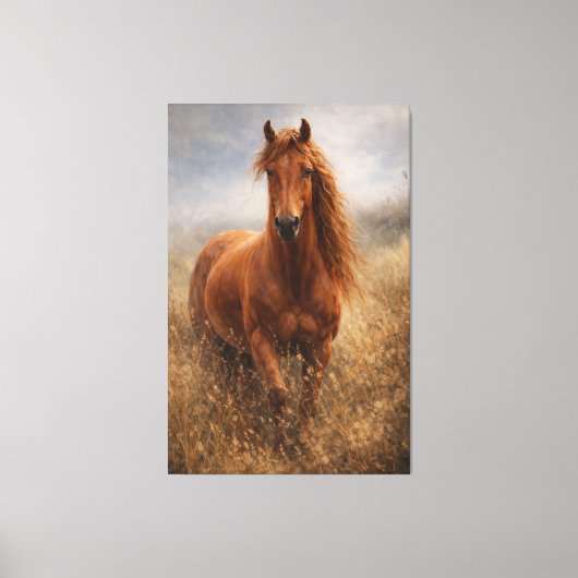 Koperen Geest | Kastanjebruine Paard | Uitgerekte  Canvas Afdruk (Voorkant)