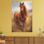 Koperen Geest | Kastanjebruine Paard | Uitgerekte  Canvas Afdruk (Insitu (Woonkamer))