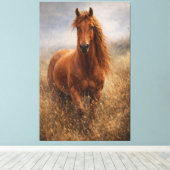 Koperen Geest | Kastanjebruine Paard | Uitgerekte  Canvas Afdruk (Insitu (Houten vloer))