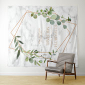 Koperen Geometrische Marmeren Eucalyptus Elegante  Wandkleed (In Situ (horizontaal))