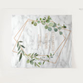 Koperen Geometrische Marmeren Eucalyptus Elegante  Wandkleed (Voorkant (horizontaal))