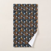 Koperen Golven Abstract Geometrisch Stroompatroon Bad Handdoek (Handdoek)