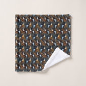 Koperen Golven Abstract Geometrisch Stroompatroon Bad Handdoek (Wasdoekje)