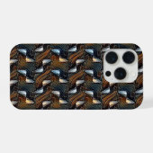 Koperen Golven Abstract Geometrisch Stroompatroon  iPhone Hoesje (Achterkant horizontaal)