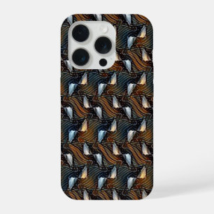 Koperen Golven Abstract Geometrisch Stroompatroon  iPhone 15 Pro Case