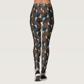 Koperen Golven Abstract Geometrisch Stroompatroon Leggings (Achterkant)