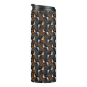 Koperen Golven Abstract Geometrisch Stroompatroon Thermosbeker (Geroteerd rechts)