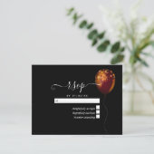 Koperen Gouden Confetti Ballon RSVP Kaartje (Staand voorkant)