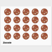 Koperen Herfst Monogram Florale Krans Envelopezege Ronde Sticker (Vel)