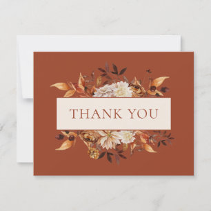 Koperen Herfst Terracotta Bladeren Bloemige Dank J Kaart