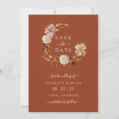 Koperen Herfstkrans Bruiloft Save The Date (Voorkant)