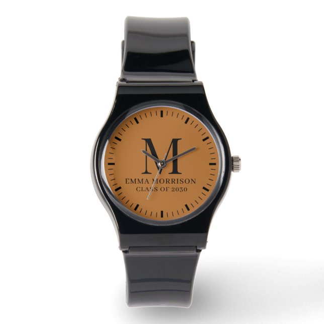 Koperen horloge voor vrouwen met monogram (Voorkant)