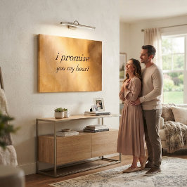 Koperen Huwelijkscanvasprint I Promise You My Hear Canvas Afdruk