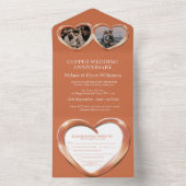 Koperen huwelijksjubileum 7 jaar feest evenement all in one uitnodiging (Binnen)