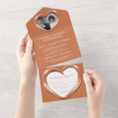 Koperen huwelijksjubileum 7 jaar feest evenement all in one uitnodiging (Afscheurbaar)