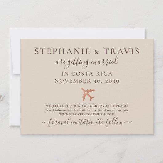 Koperen kaart Bestemming Bruiloft Save the Date Ka (Achterkant)