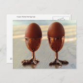 Koperen kippen Voet Eieren Briefkaart (Voorkant / Achterkant)