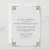 Koperen Klok 1e Huwelijksverjaardag Kaart (Achterkant)