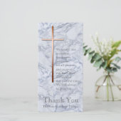 Koperen Kruis Marmer 2 Condoleance Bedankt (Staand voorkant)