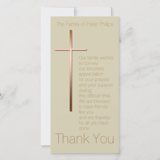 Koperen Kruis Sympathie Bedankt Kies Kleur (Voorkant)