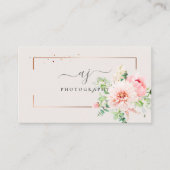 Koperen Lijst Blush Roze Bloemen Handgeschreven Sc Visitekaartje (Voorkant)