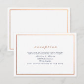 Koperen lijst op witte bruiloftsreceptie kaart (Voorkant / Achterkant)