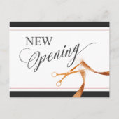 Koperen lint en schaar NIEUWE Openingsuitnodiging Uitnodiging Briefkaart (Voorkant)