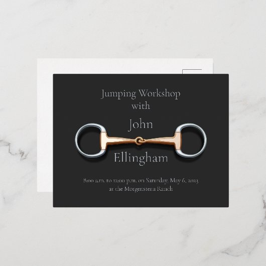 Koperen Mondstuk Eggbutt Snaffle Bit Paardenevenem Folie Uitnodiging Briefkaart (Voorkant / Achterkant)