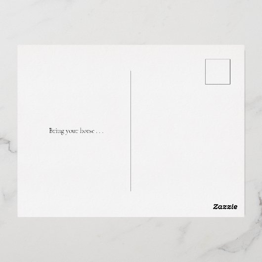 Koperen Mondstuk Eggbutt Snaffle Bit Paardenevenem Folie Uitnodiging Briefkaart (Achterkant)