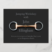 Koperen Mondstuk Eggbutt Snaffle Bit Paardenevenem Folie Uitnodiging Briefkaart (Voorkant)