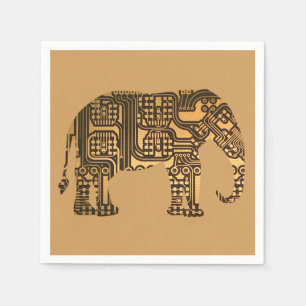 Koperen olifant printplaat servet
