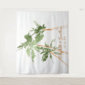 Koperen Palmen Strand Bruiloft Foto Booth Achtergr Wandkleed (Voorkant)