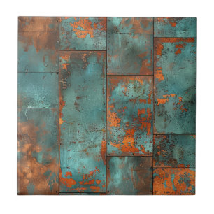 Koperen Patina met Afwerking  Tegeltje