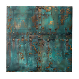 Koperen Patina met Afwerking  Tegeltje